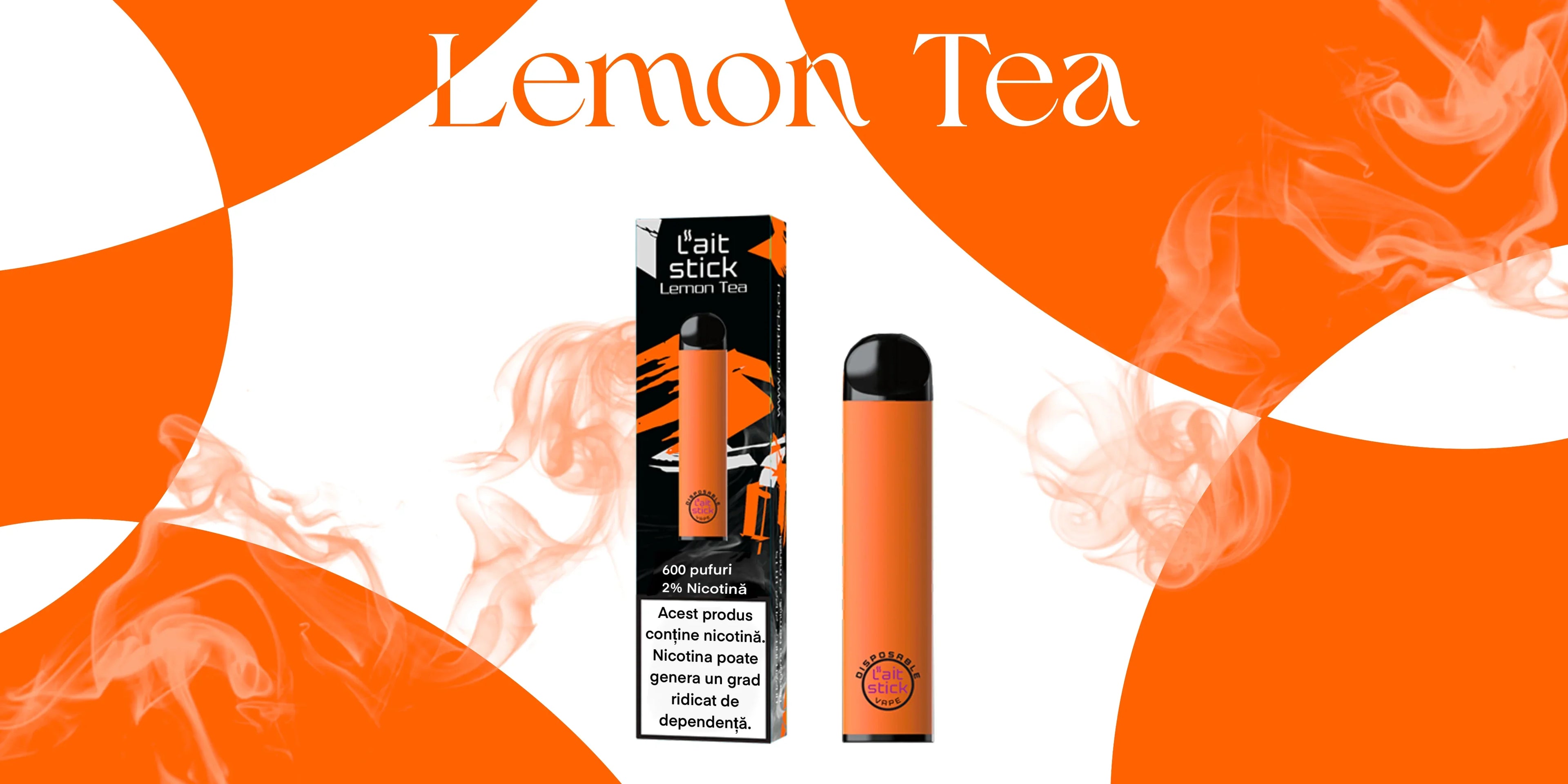 Tigară electronică de unică folosință, aromă Lemon Tea - LaitStick Romania