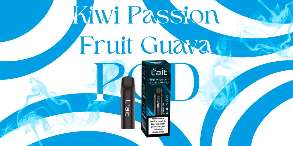 Tigară electronică de unică folosință, aromă Kiwi Passion Fruit Guava POD - LaitStick Romania